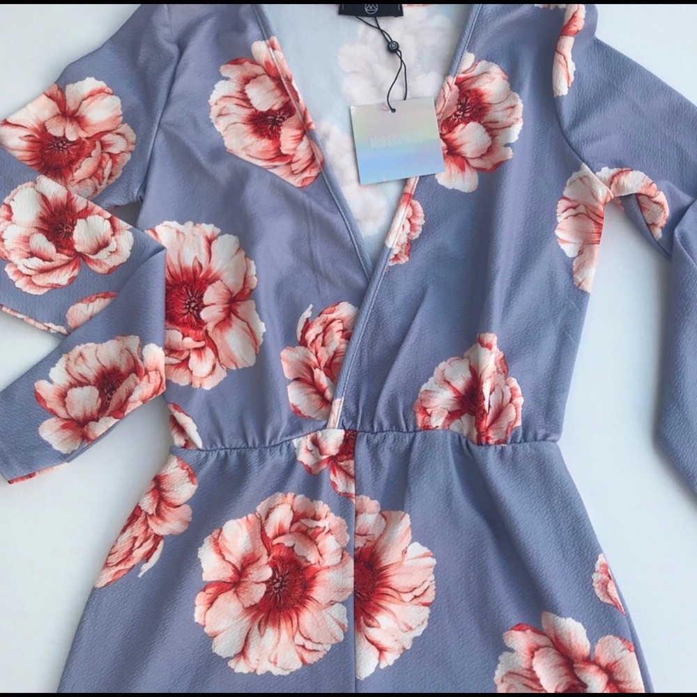 Misguided Floral Long Sleeve Romper - Picture 2 of 3